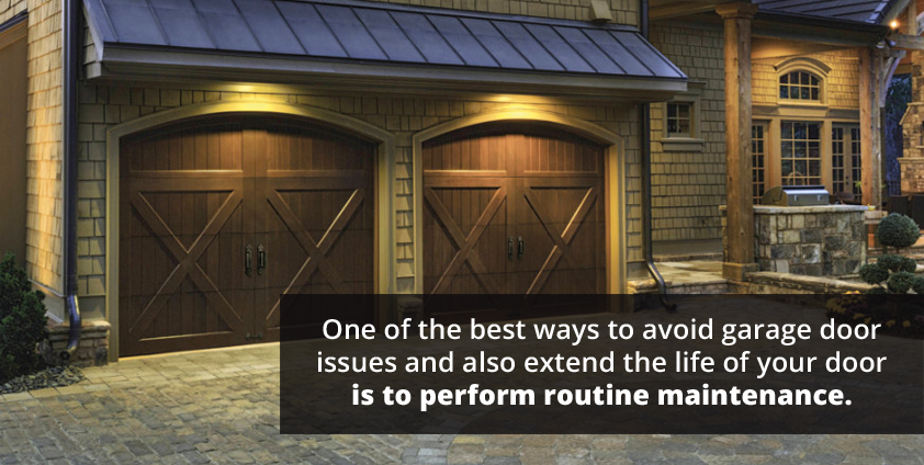 One of the best ways to avoid garage door issues and extend the life of your door is to perform routine maintenance.