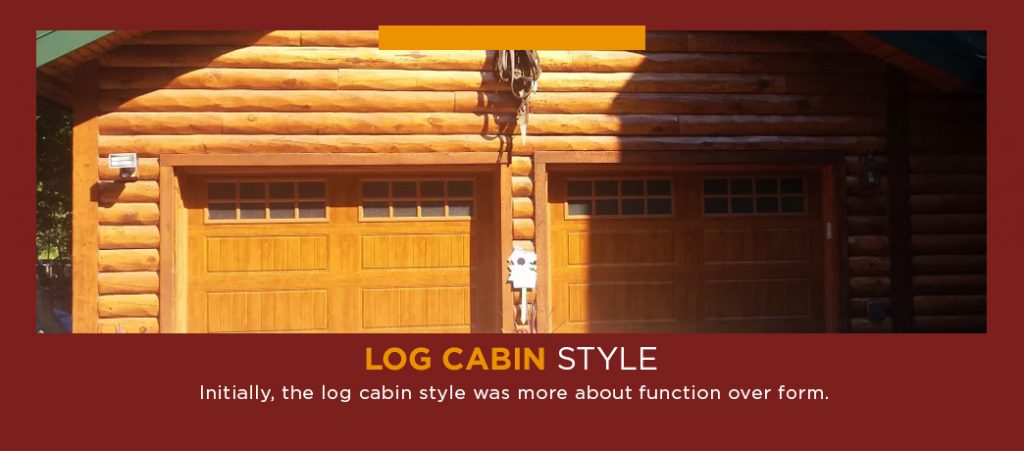 log cabin garage door style