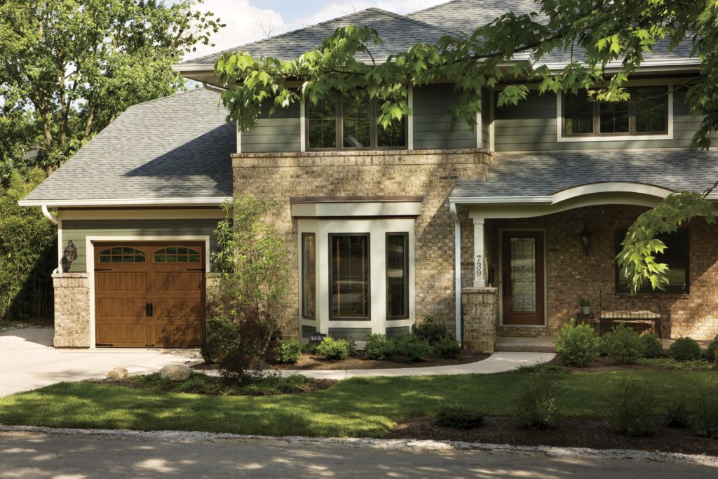 garage door in summer